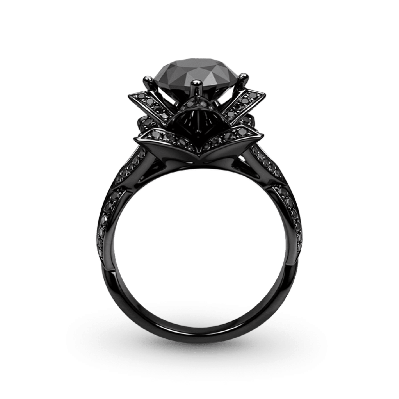 Lotus Flower Engagement Ring