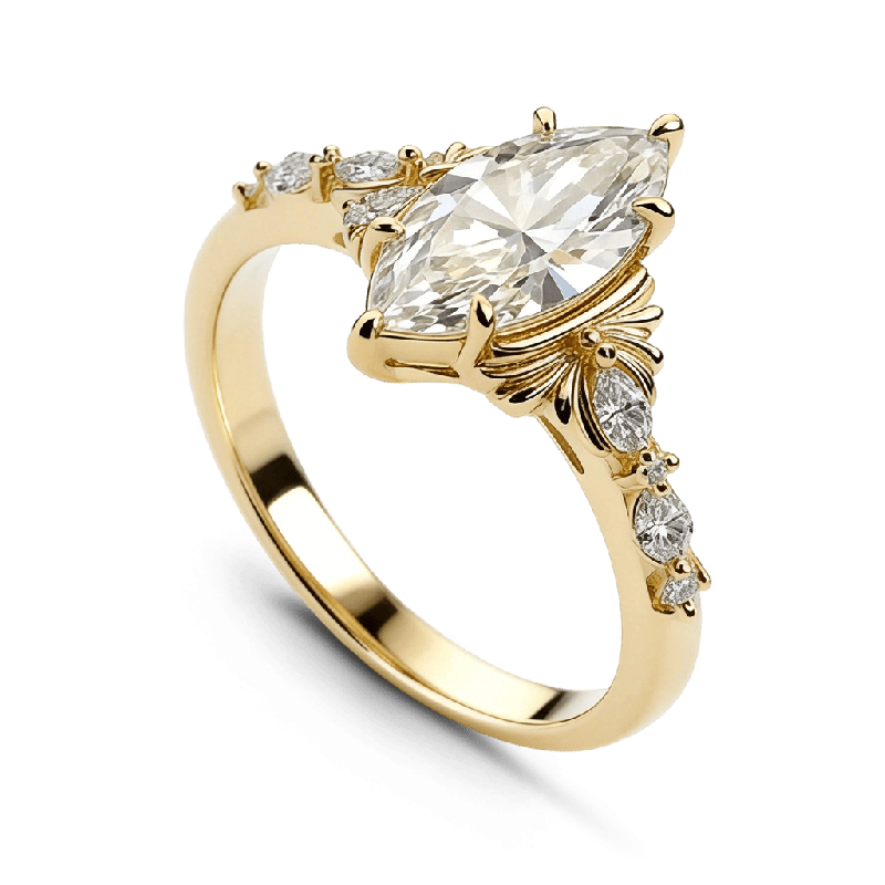 Filigree Marquise-cut Ring
