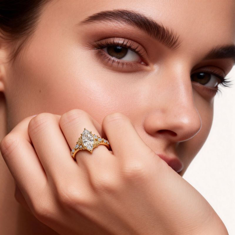Filigree Marquise-cut Ring
