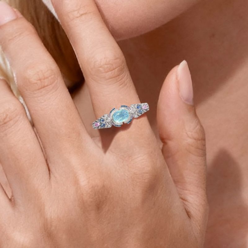 Multi-Blue Gemstone Ring