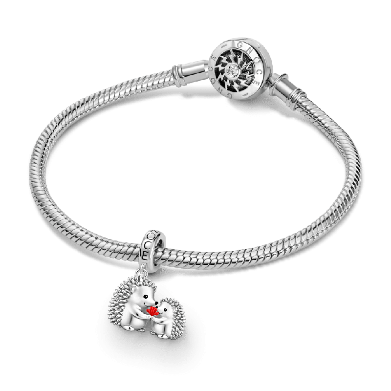 Hedgehog Mother & Child Pendant