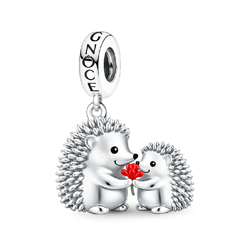 Hedgehog Mother & Child Pendant