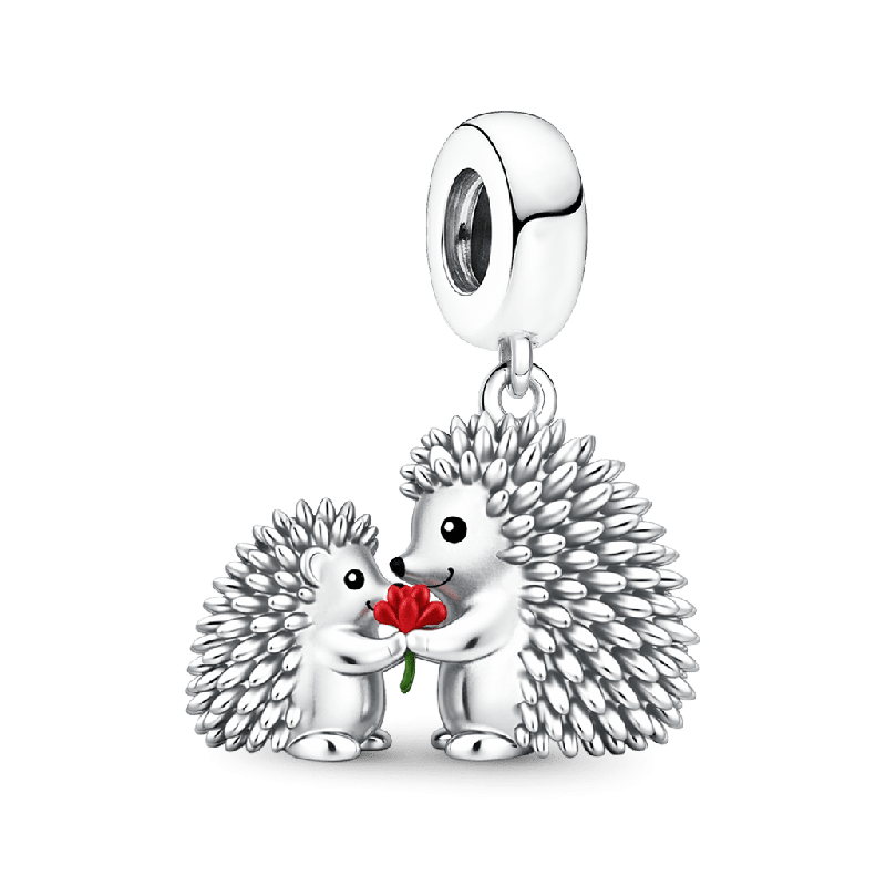Hedgehog Mother & Child Pendant