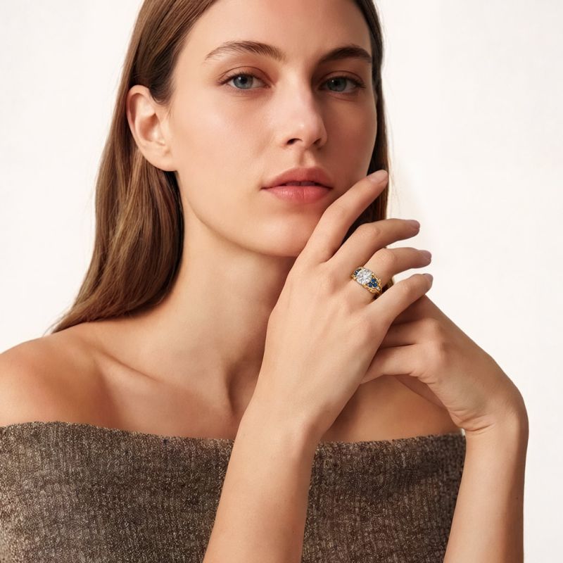 Nature-Inspired Round-cut Ring