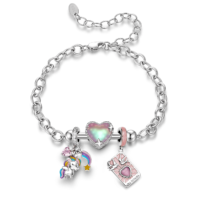 Heart Tarot Charm Bracelet Set