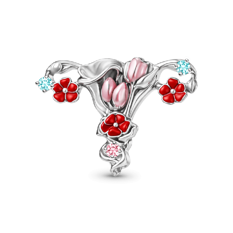 Floral Uterus Charm
