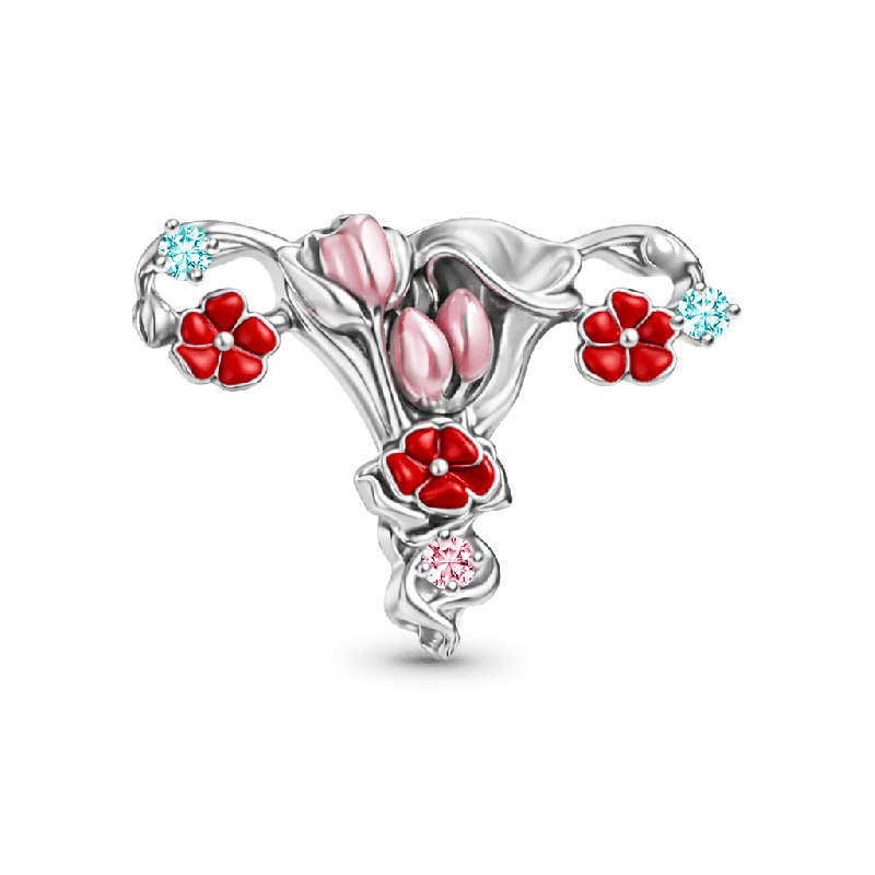 Floral Uterus Charm