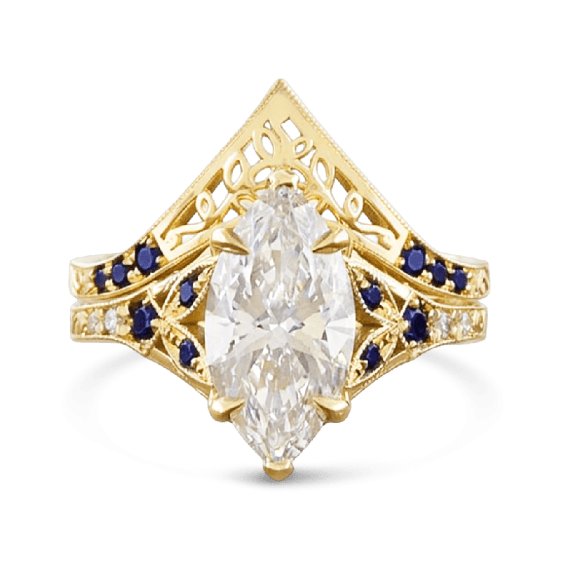 Marquise-cut Ring Set