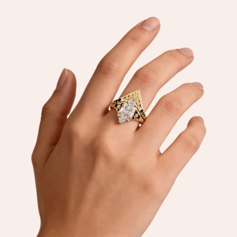 Marquise-cut Ring Set