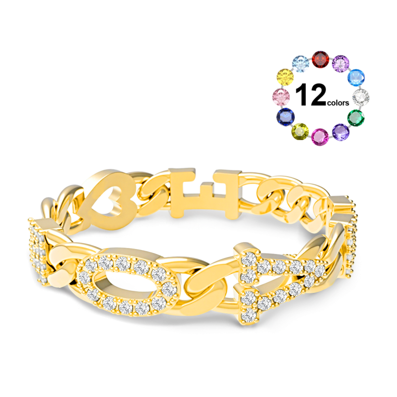 Letter Curb Chain Ring