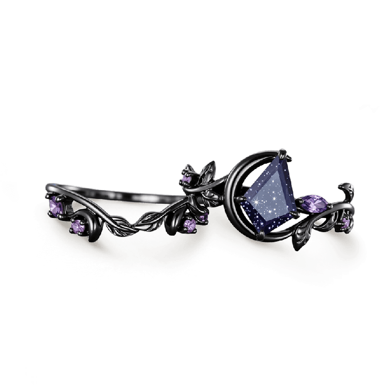 Crescent Moon Ring Set
