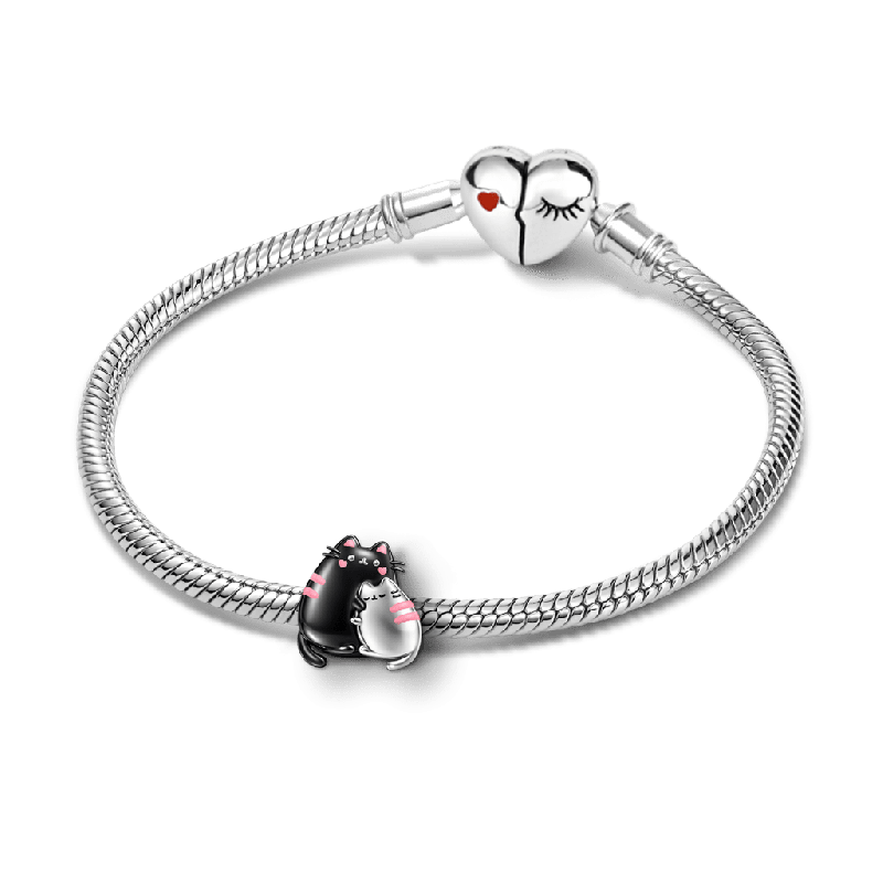 Cat Mother & Baby Hug Charm