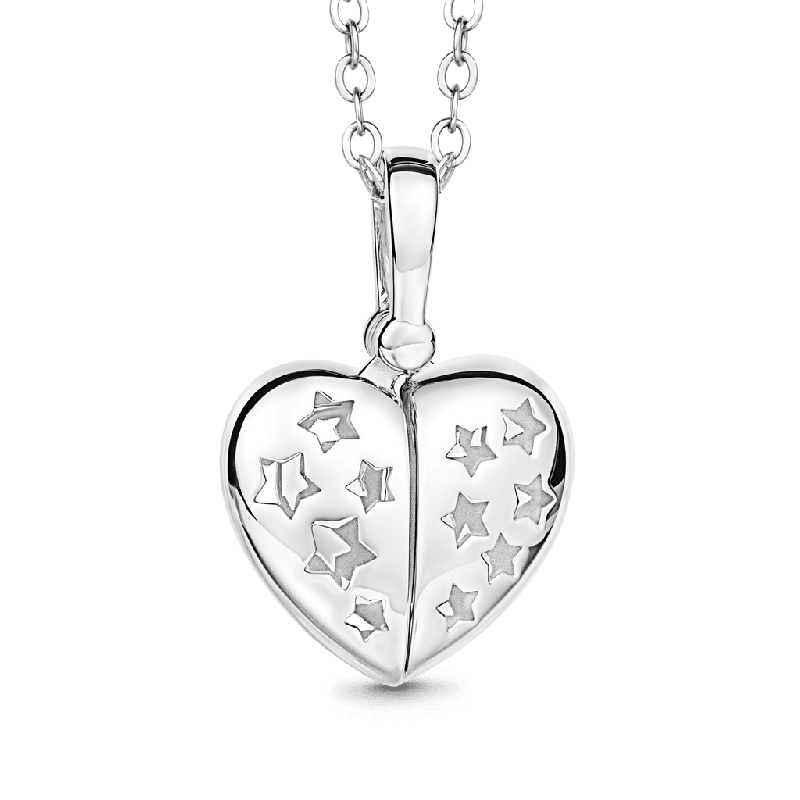 Star Wings Heart Locket Necklace