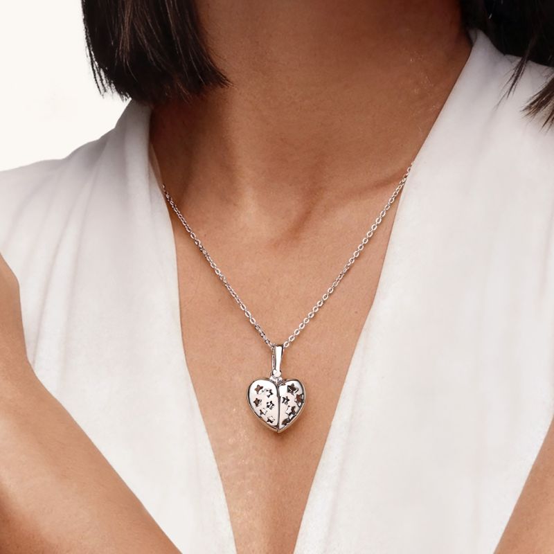 Star Wings Heart Locket Necklace