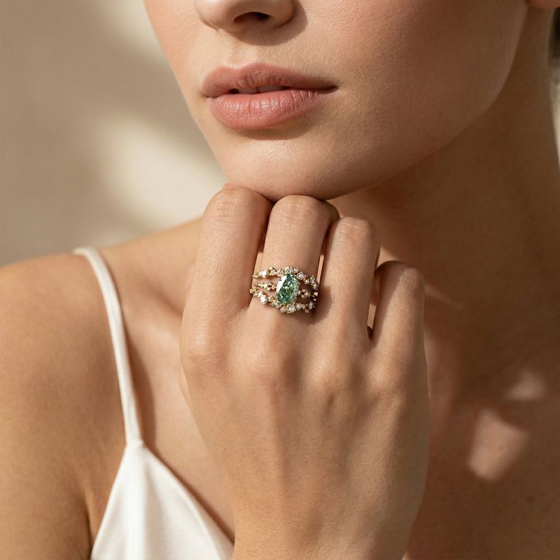 Starlight Oval-Cut Ring Set