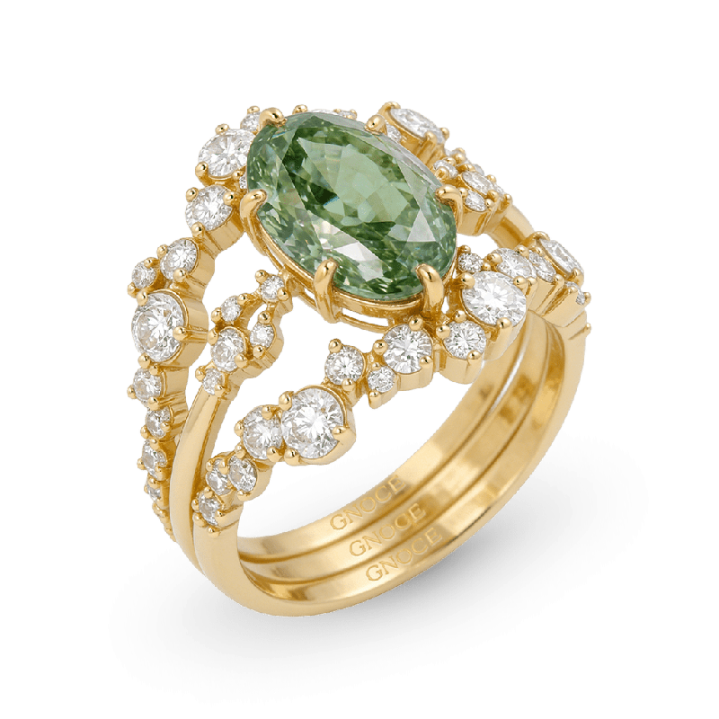 Starlight Oval-Cut Ring Set