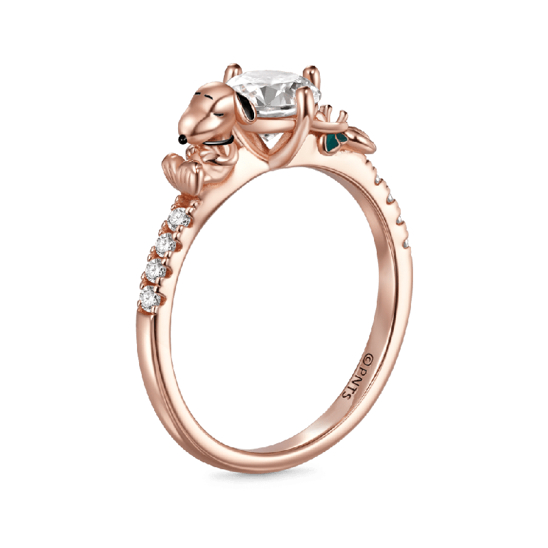 Snoopy Flower Round-Cut Ring