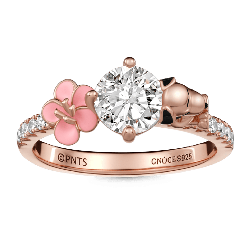 Snoopy Flower Round-Cut Ring