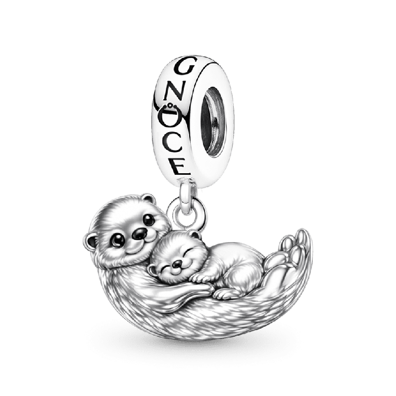 Otter Embraces Baby Pendant