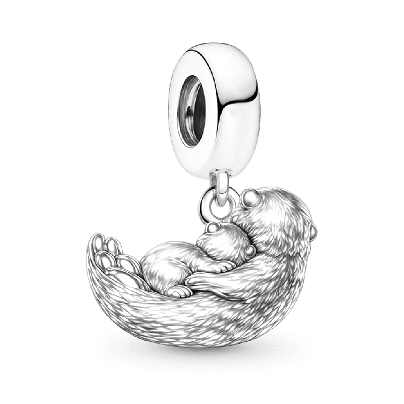 Otter Embraces Baby Pendant
