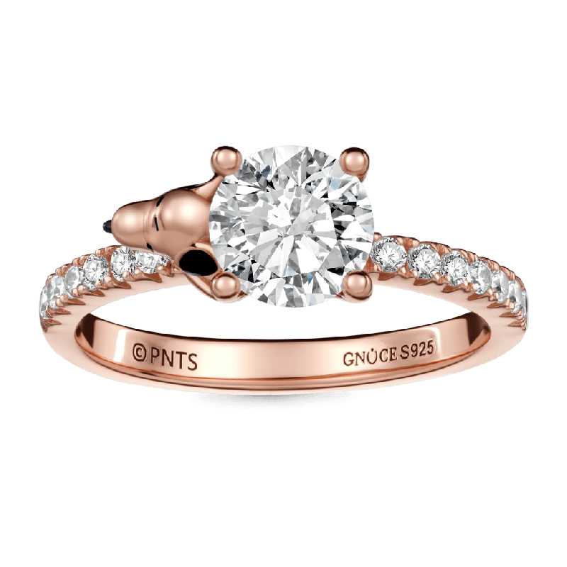 Snoopy Carrying Moissanite Ring