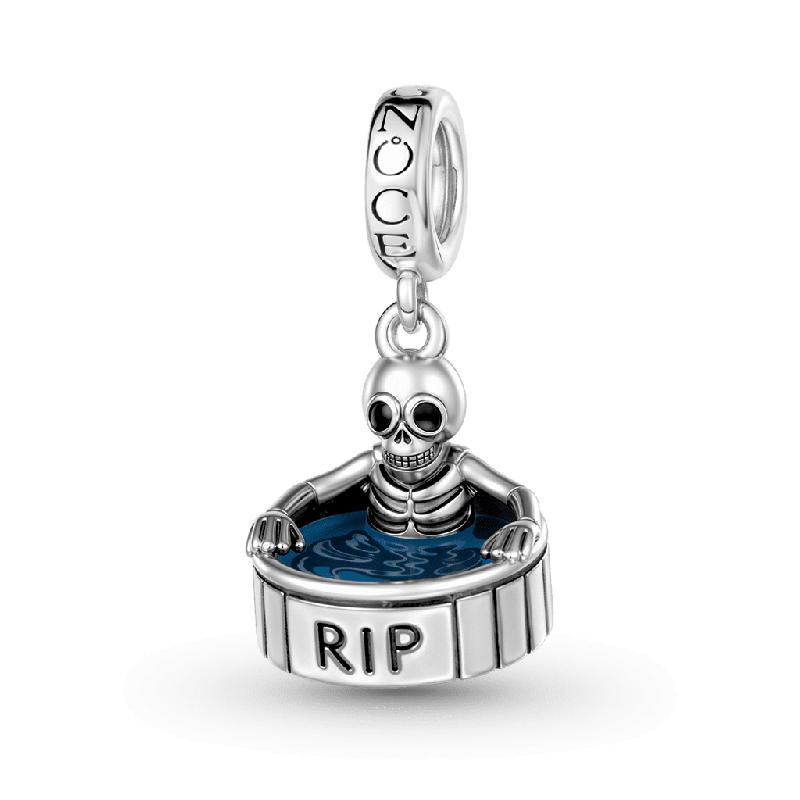 Skeleton In A Bath Charm
