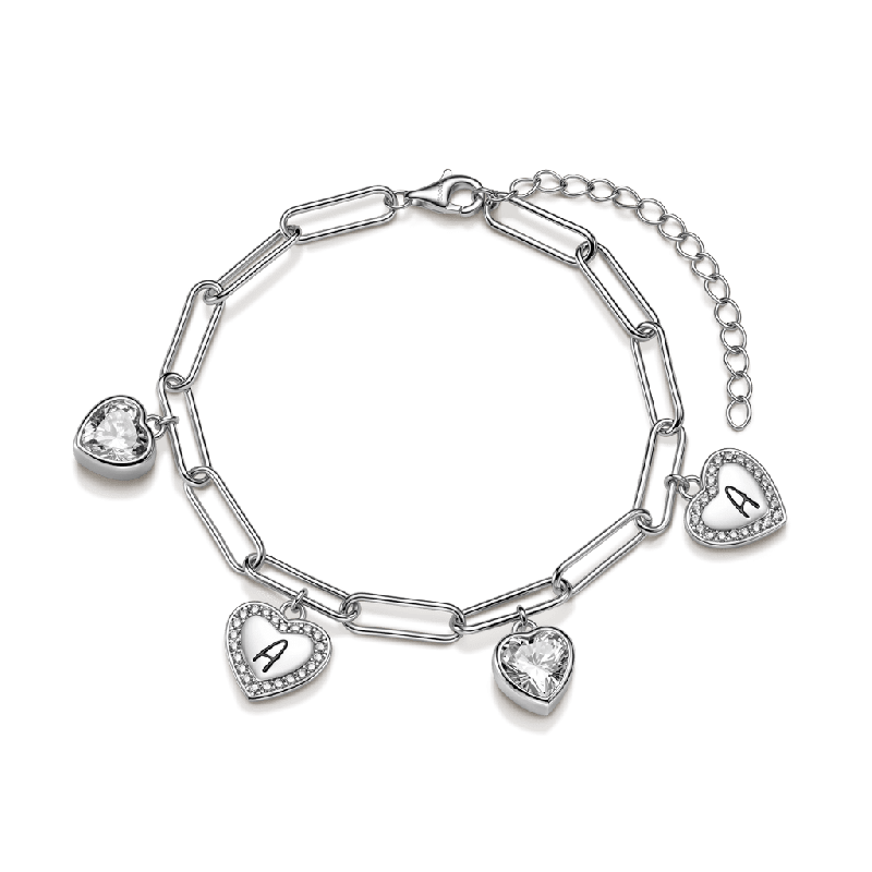 Heart Engravable Chain Bracelet