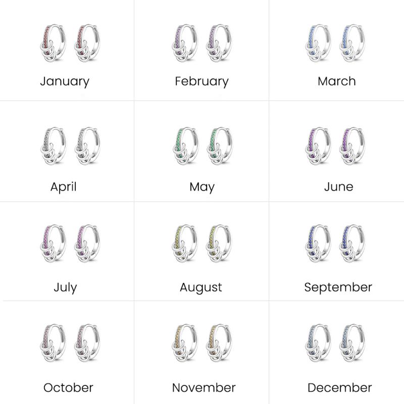 Birthstone Hoop Earrings