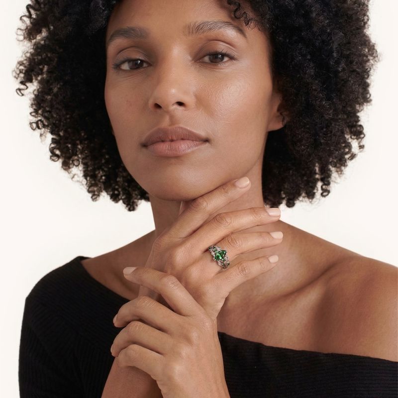 Vine Green Marquise-Cut Ring