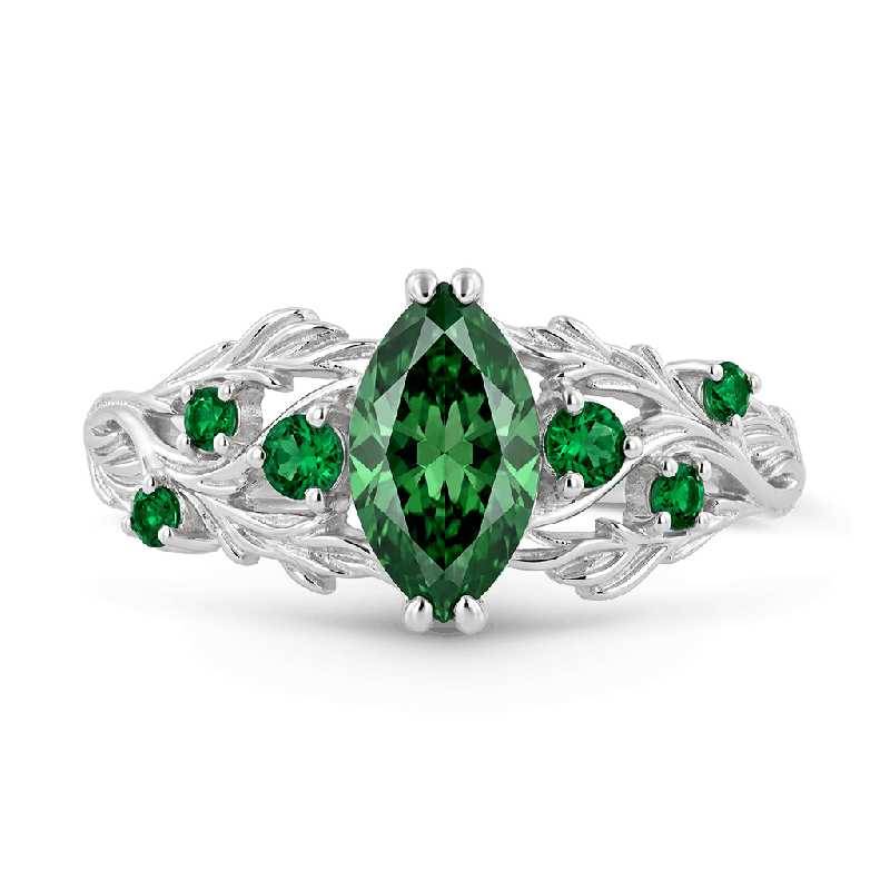 Vine Green Marquise-Cut Ring