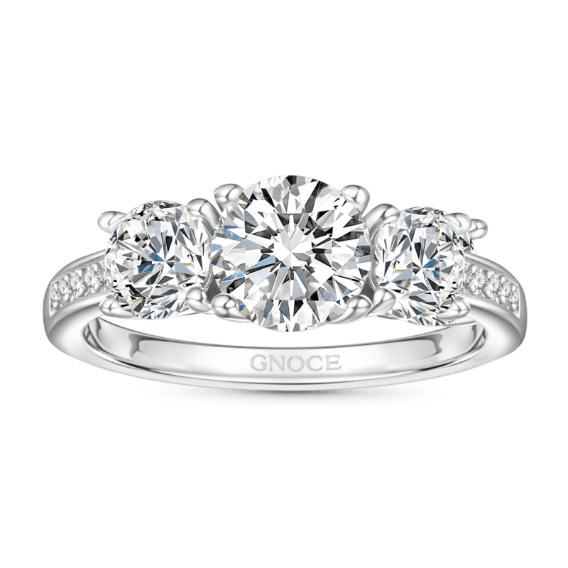 0.7 Ct VVS Moissanite Three-Stone Ring