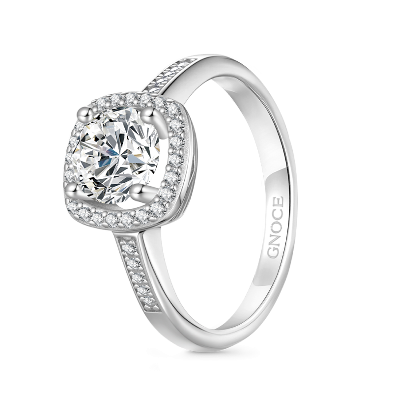 Classic Halo VVS Moissanite Engagement Ring