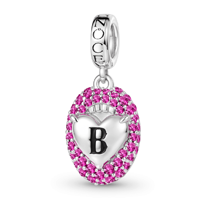 Open Mouth Heart Engravable Charm