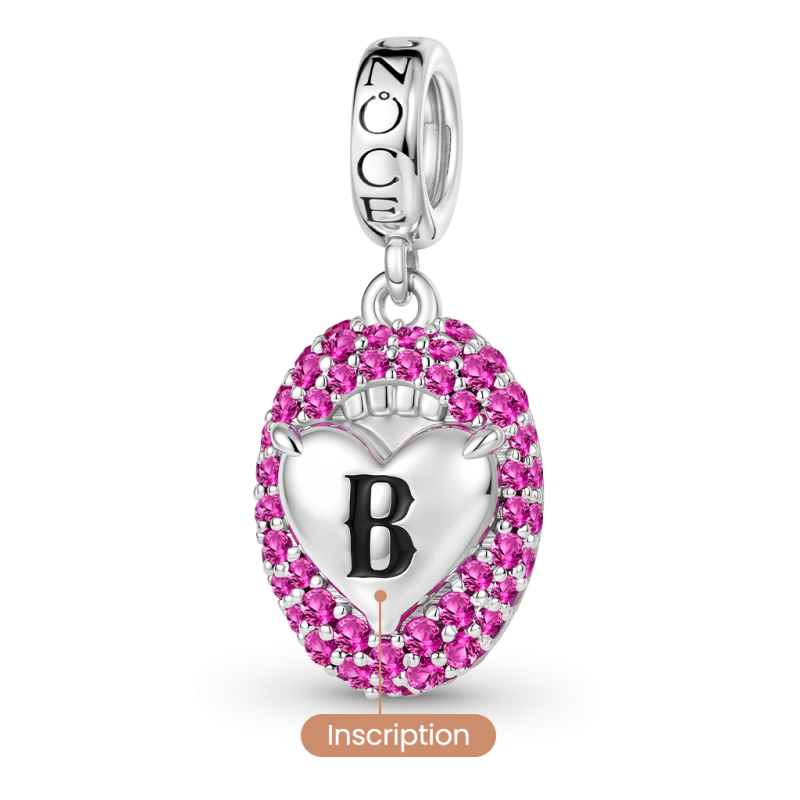 Open Mouth Heart Engravable Charm