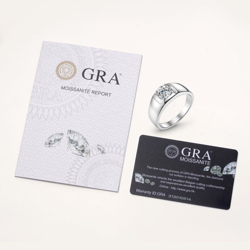 Brilliant 1Ct Moissanite Solitaire Men Ring