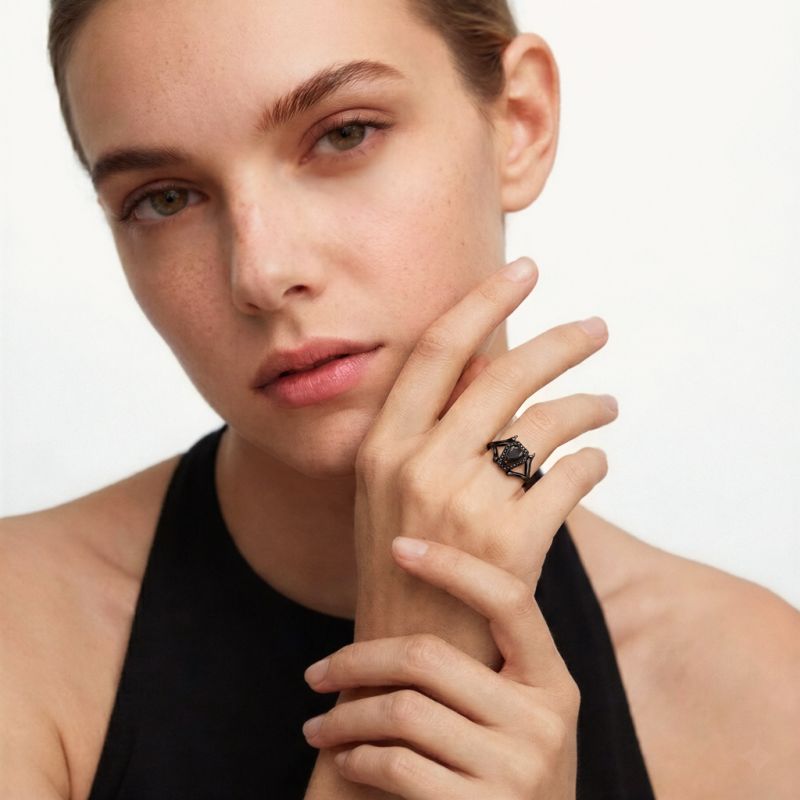 Dark Style Coffin-Cut Ring