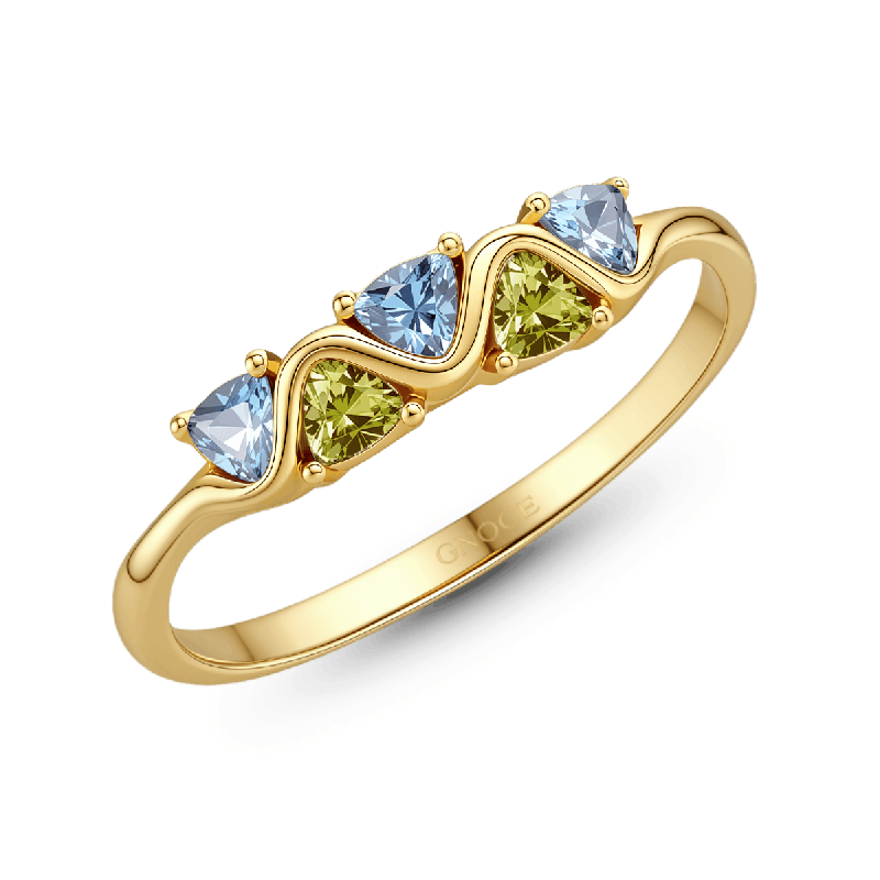 Wave Triangle-Cut Ring