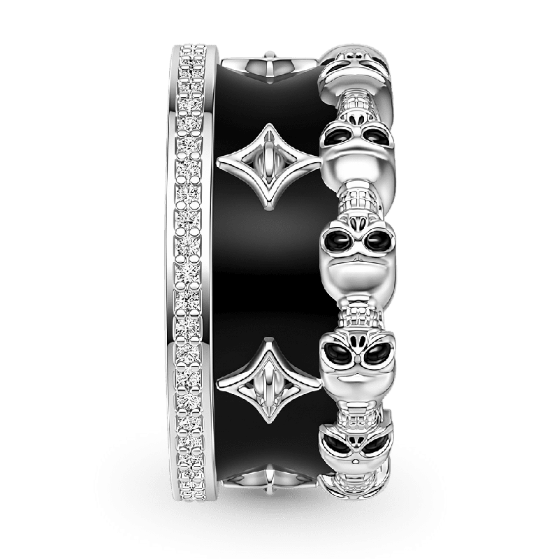 Skull Gothic Skeleton Motif Ring