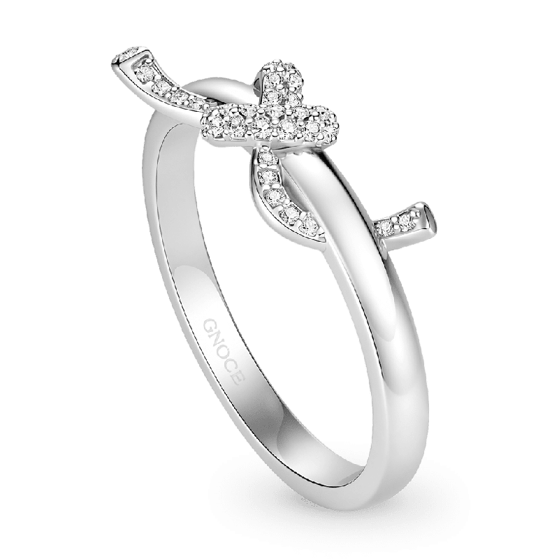 Sparkling Heart Knot Ring