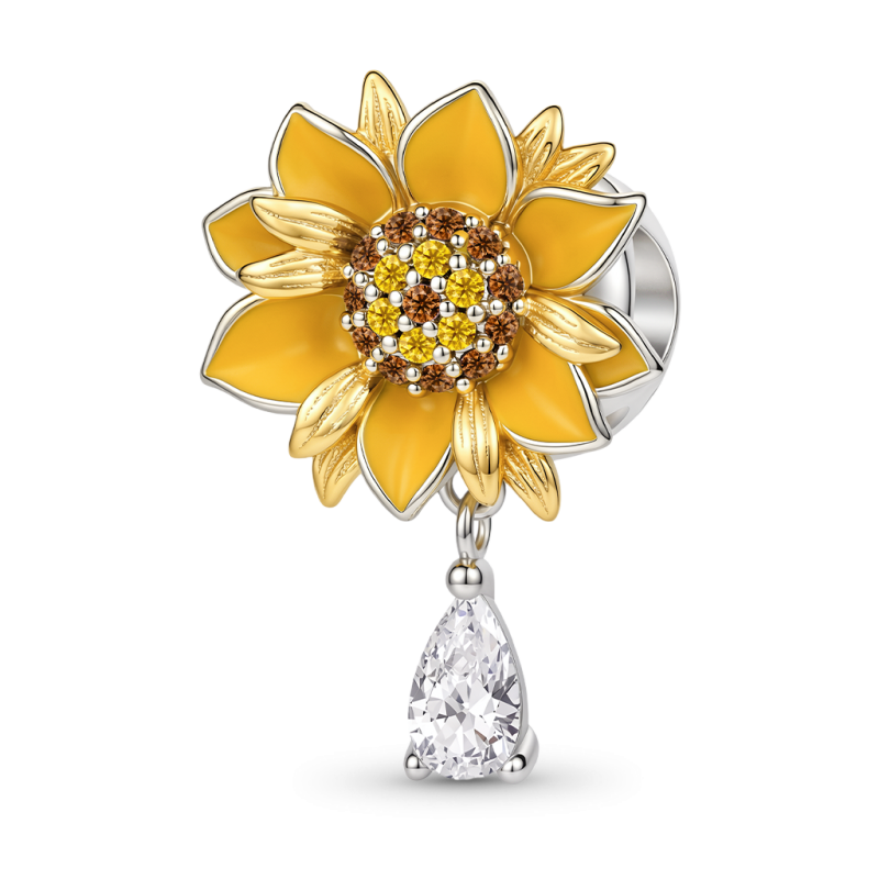 Rotatable Sunflower Charm