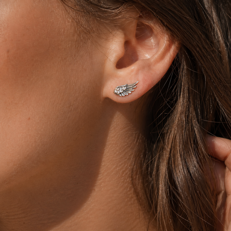 Angel Wing Stud Earrings