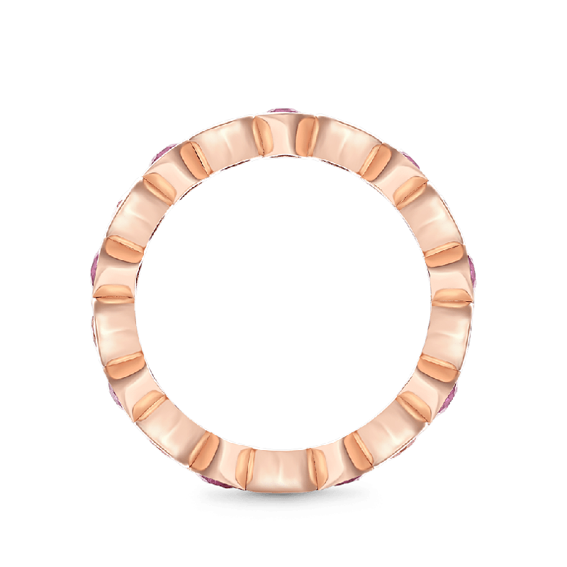 Morganite Heart Bezel Eternity Band