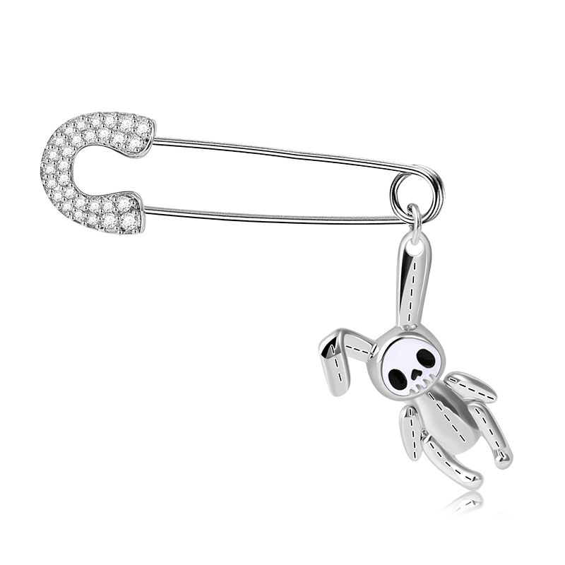 Safety Pin Bunny Doll Earring