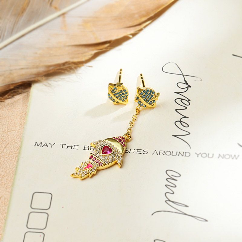 Asymmetric Rocket Earrings