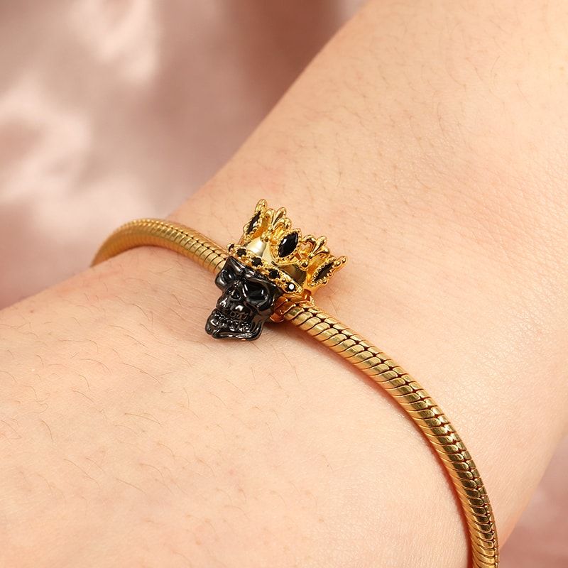 Black Crown Skull Charm