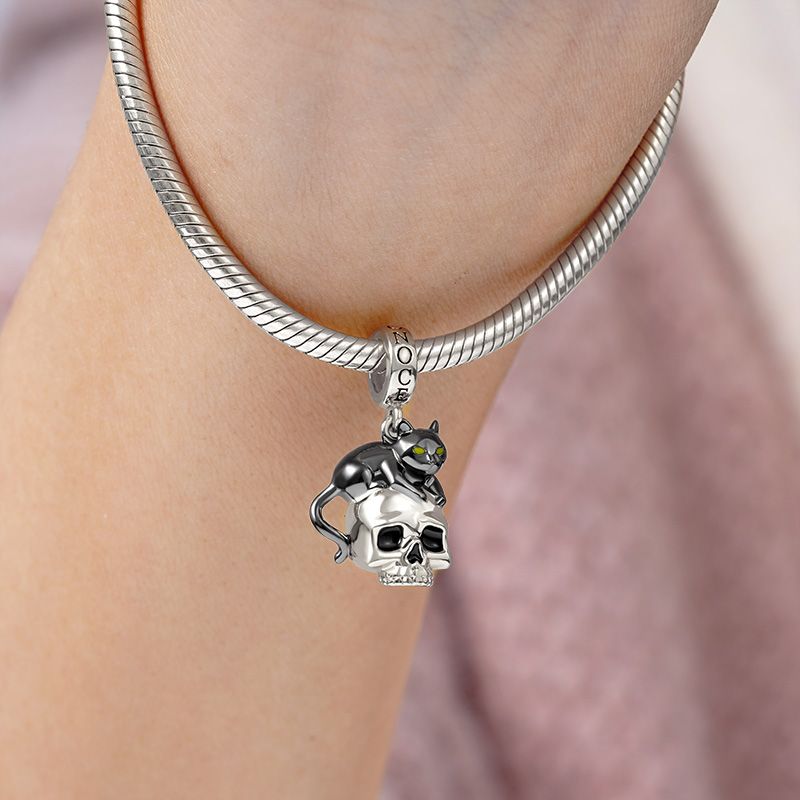 Black Cat with Skull