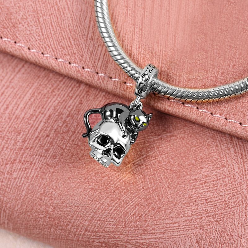 Black Cat with Skull