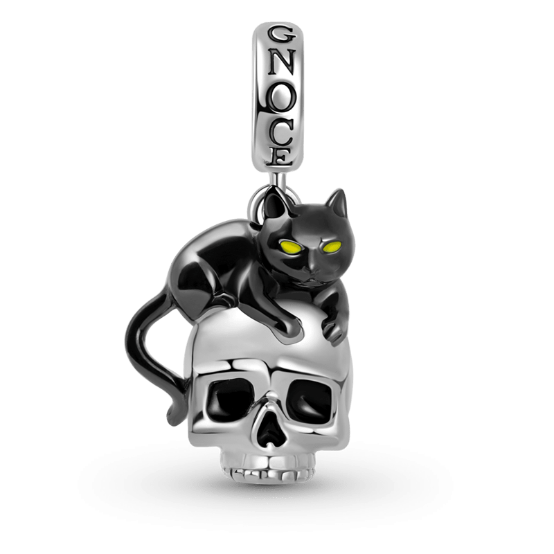 Black Cat with Skull