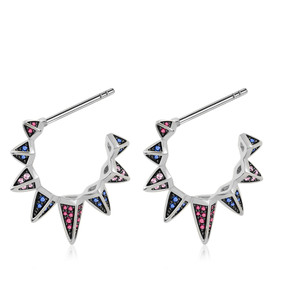 Triangle Black Hoop Earrings