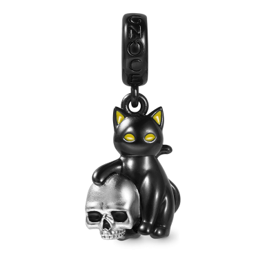 Cat Loves Skull Pendant